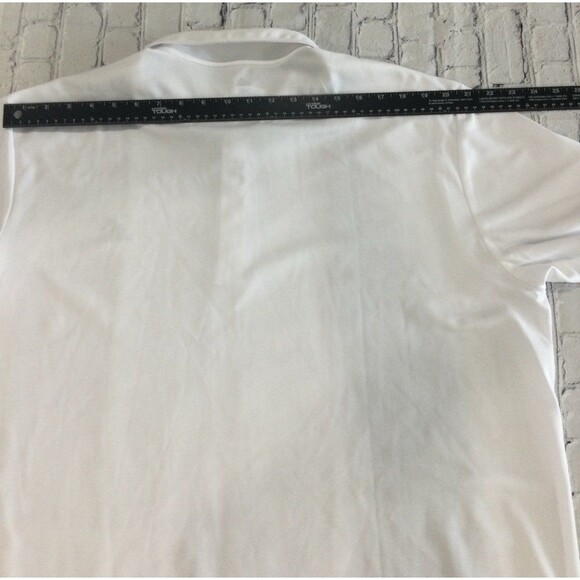 Adidas Golf Shirt Men’s Size 2XL Color White 3 Stripe Button Short Sleeve - Picture 11 of 11